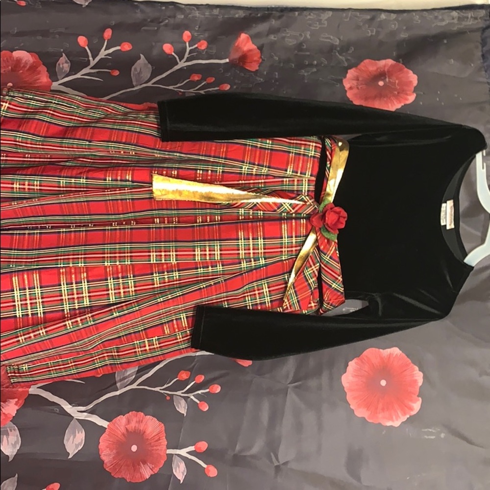 Black & Plaid & Gold Dress